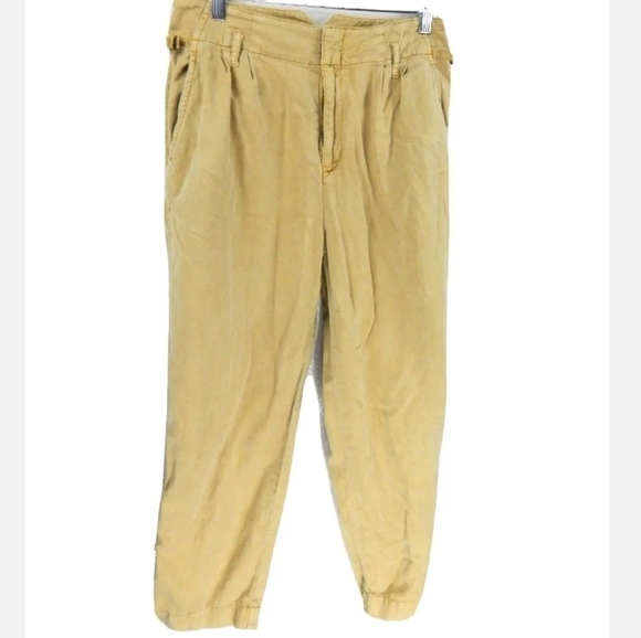 Hei Hei Anthropologie Yellow Pleated Crop Pants - Picture 1 of 4